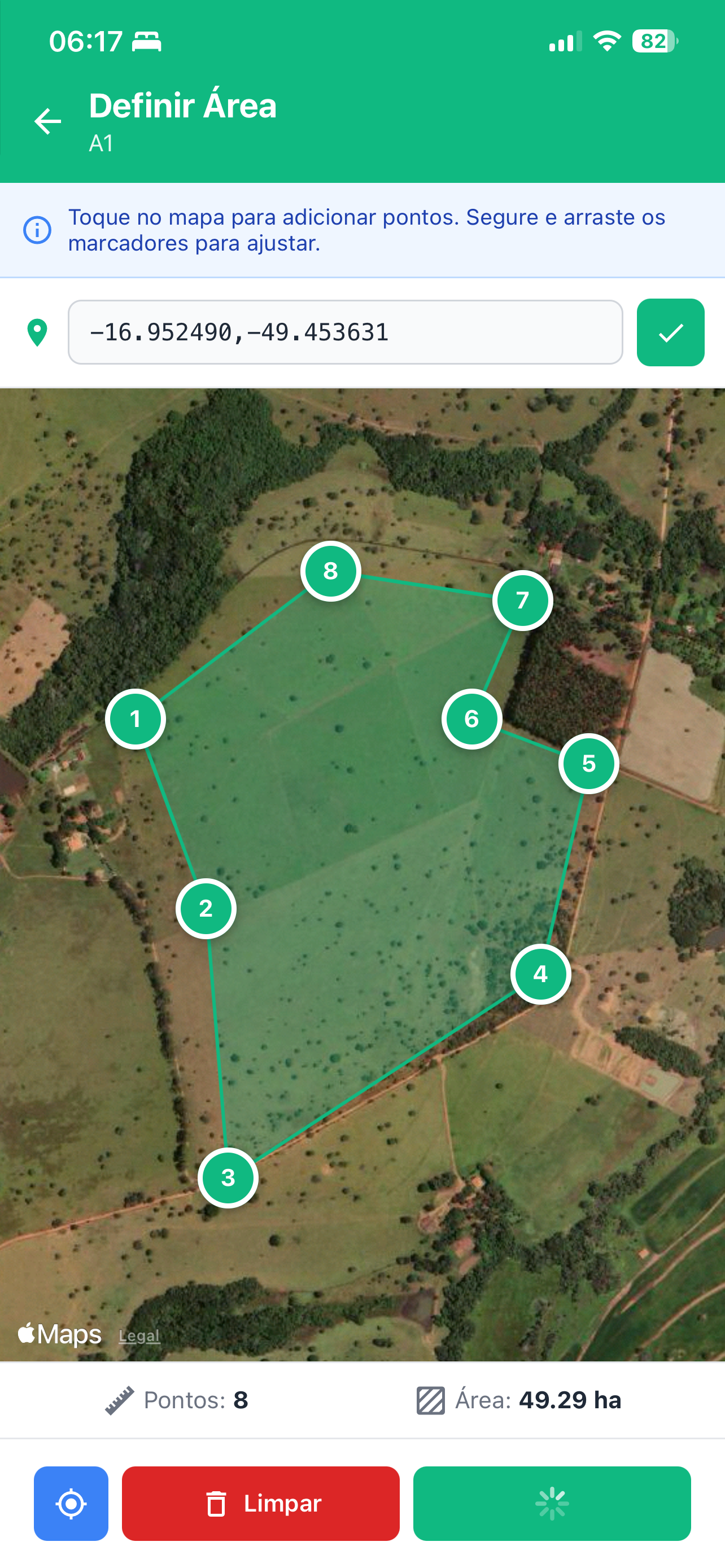 Definir Área - Mapa Satelital